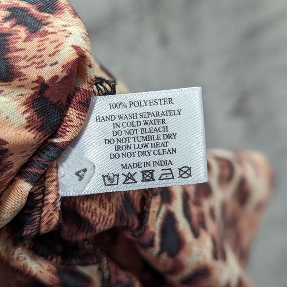 America & Beyond Large leopard print swim cover up long tie front - Picture 9 of 9